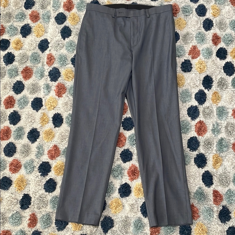 Calvin Klein Gray Dress Pants Flat Front Straight Leg 32x30